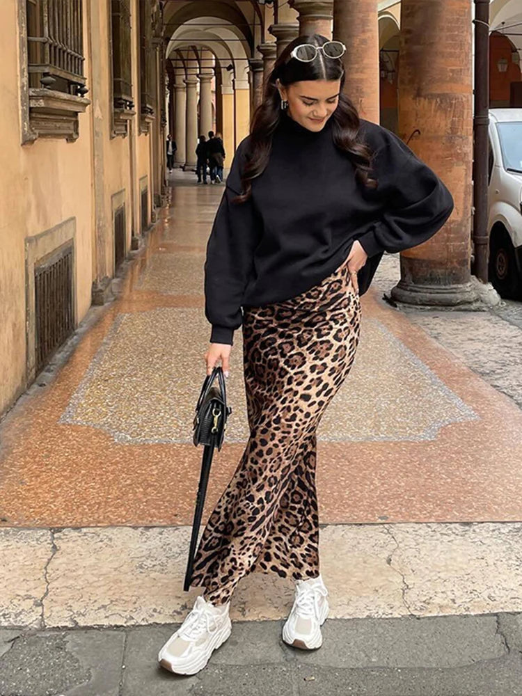 חצאית מנומרת קלאסית LEOPARDA