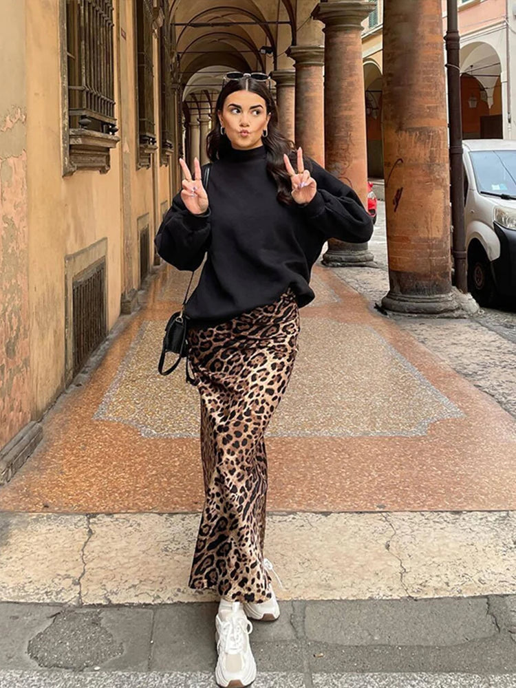 חצאית מנומרת קלאסית LEOPARDA