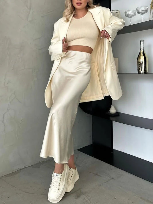 חצאית מידי סאטן "מוניקה"