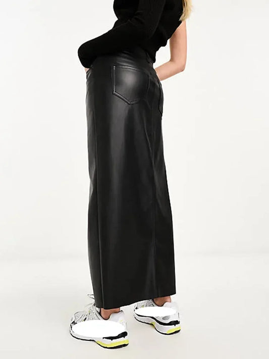 חצאית מקסי דמוי עור BERNEI