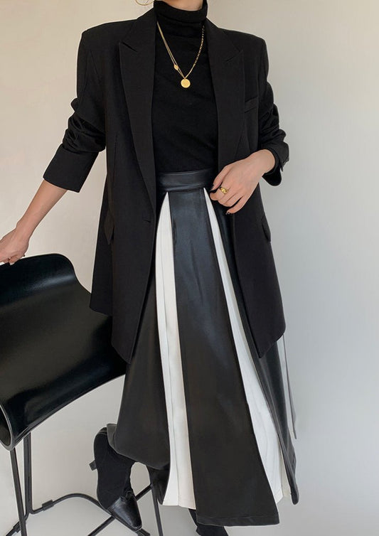 חצאית מידי שחור לבן MILA