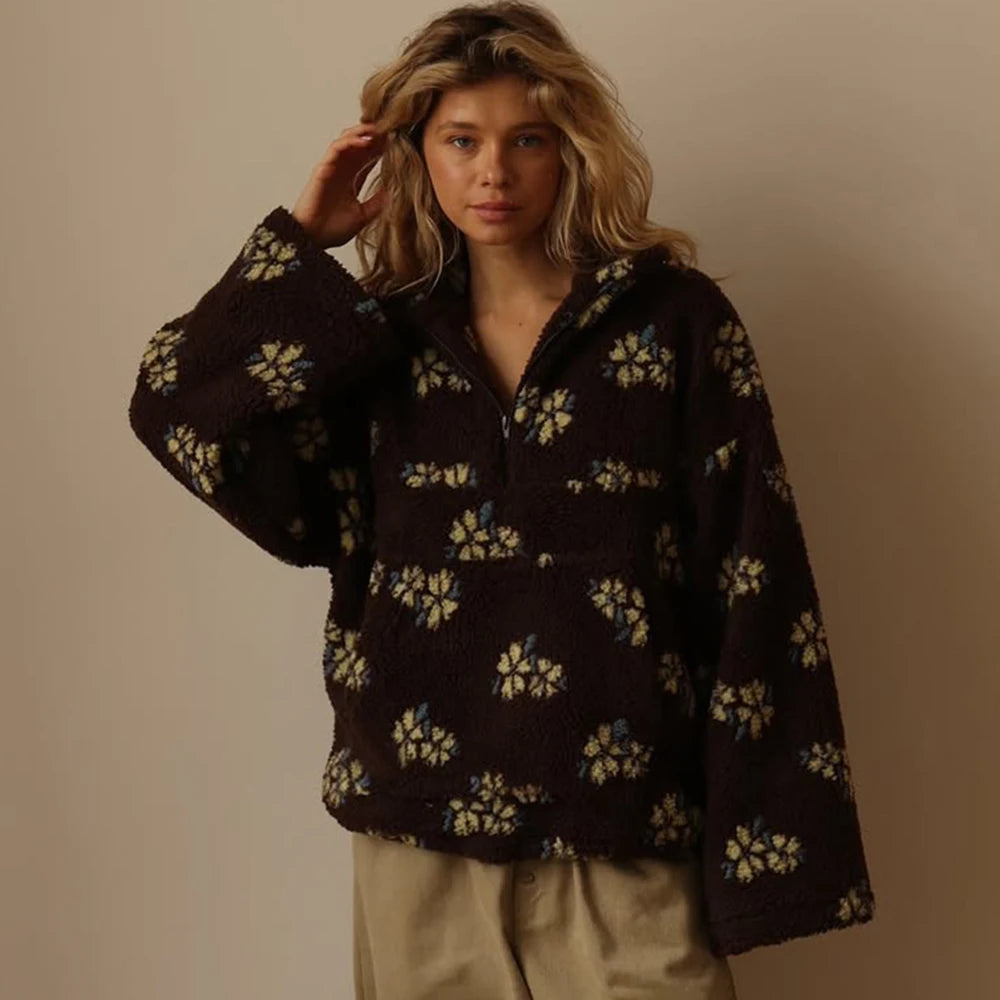 סווטשירט וינטג' לנשים שחור