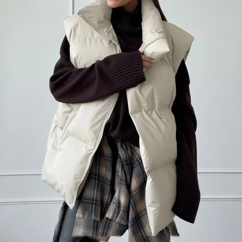 מעיל וסט מרופד לנשים לבד מקרוב