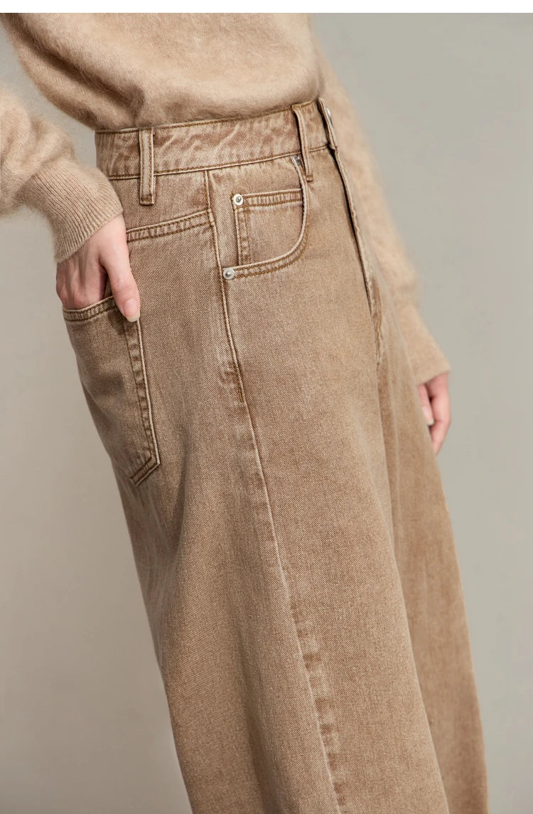 ג’ינס רחב וינטג תקריב מהצד