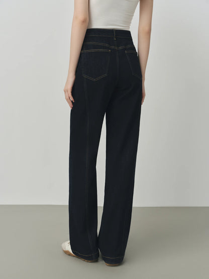  ג’ינס סטרייט קלאסי  כחול מאחורה