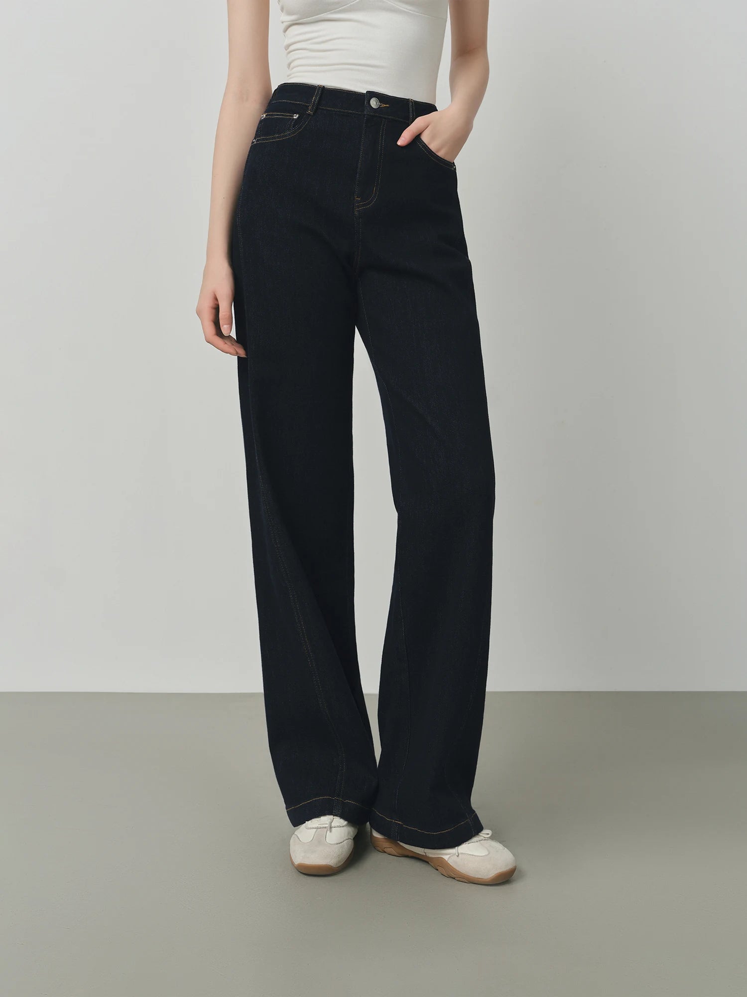  ג’ינס סטרייט קלאסי  כחול רגליים