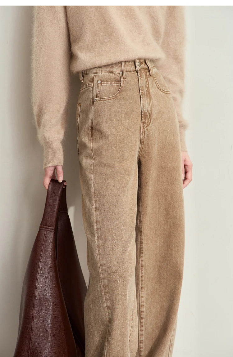 ג’ינס רחב וינטג קידמי תקריב