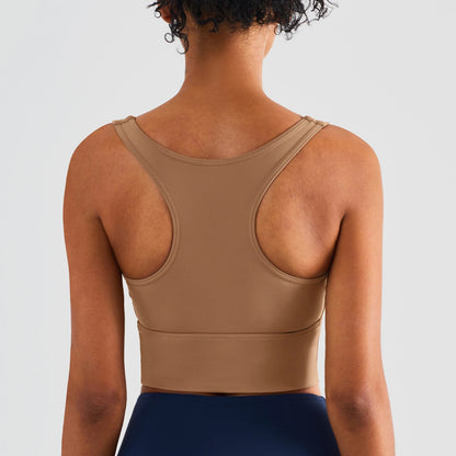 טופ ספורטיבי ירוק מאחורה